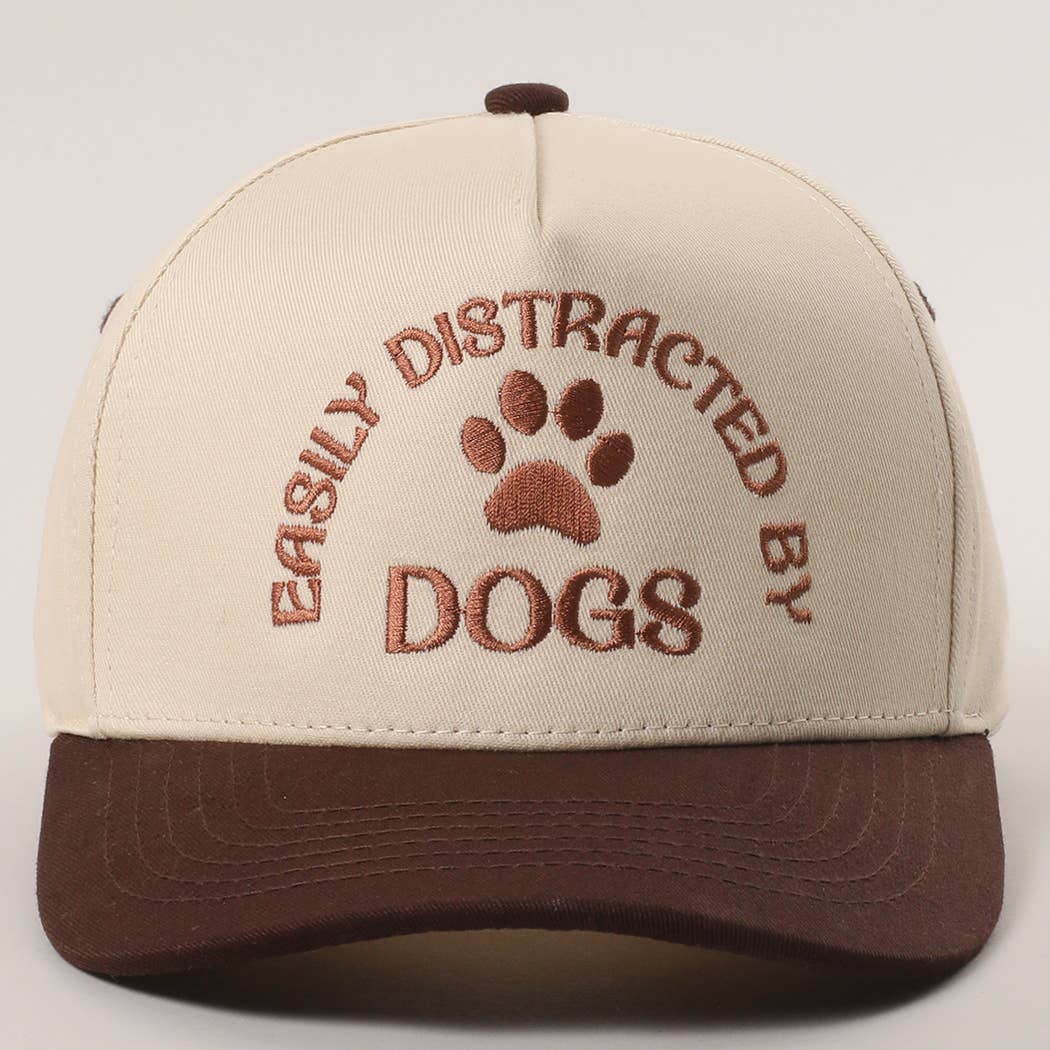 EASILY DISTRACTED BY DOGS Embroidered Trucker Hat