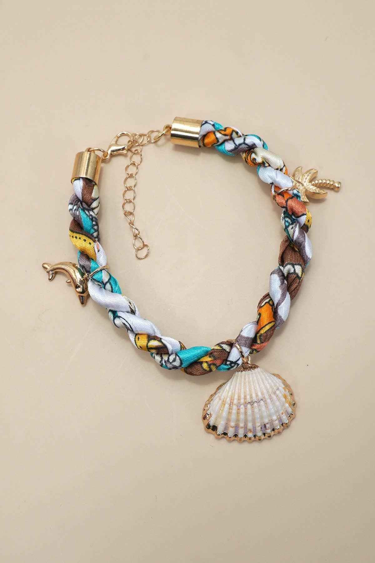 18K STAINLESS STEEL SCARF CHARM BRACELET