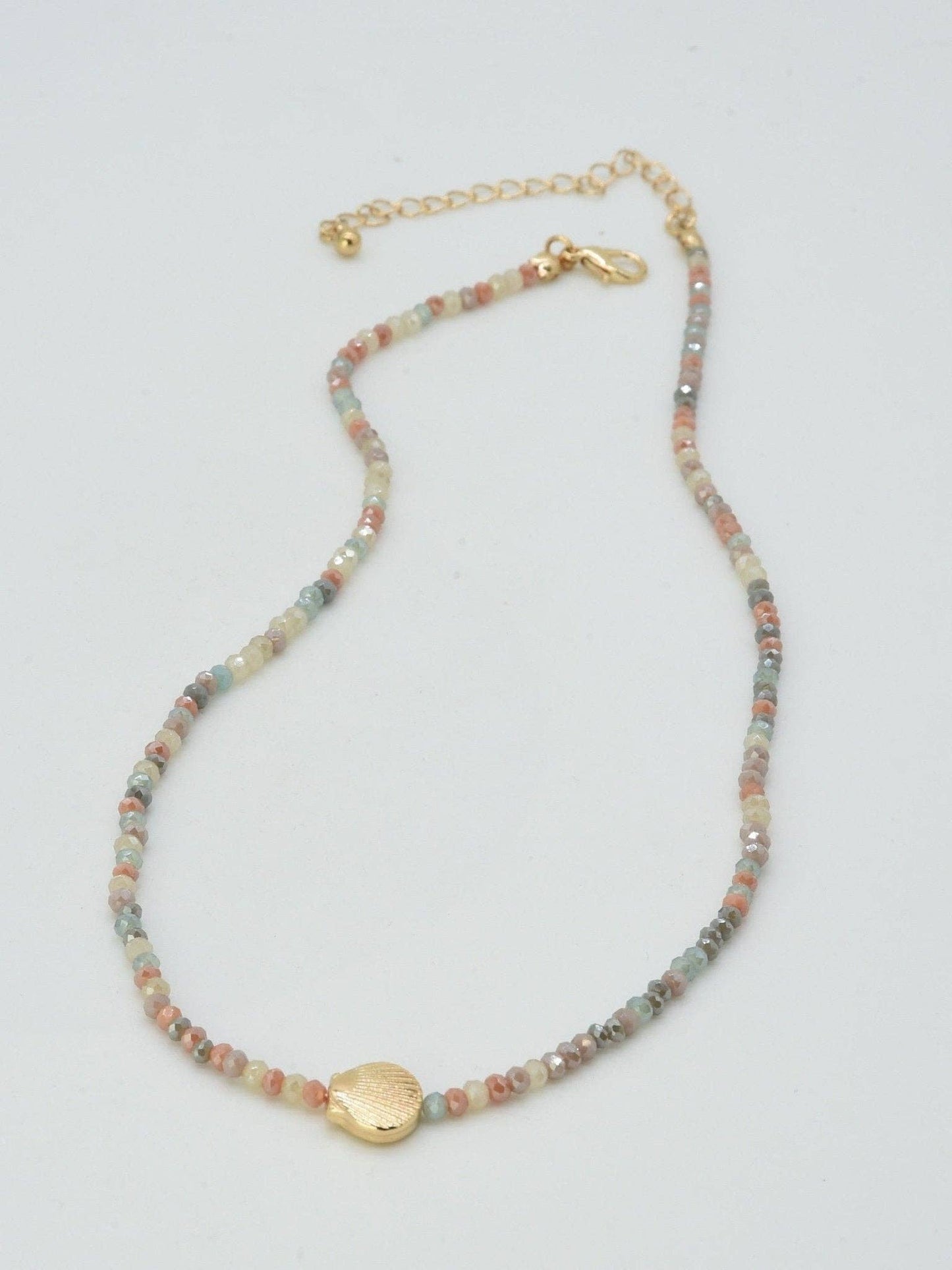 Beaded Shell Pendant Necklace