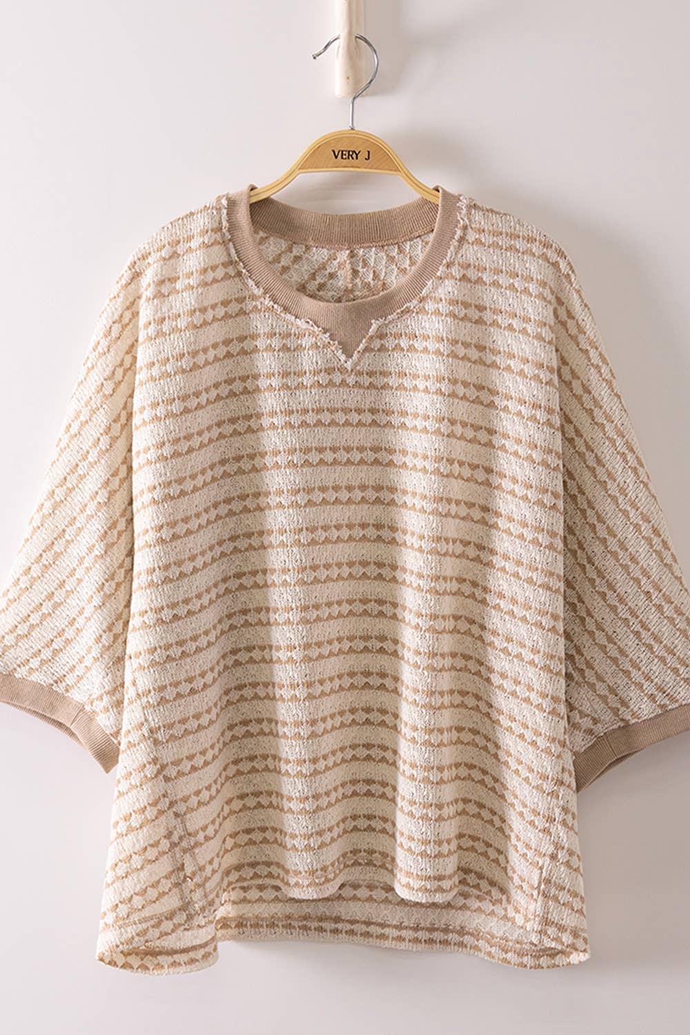 Curvy Textured Stripe Knit Top 