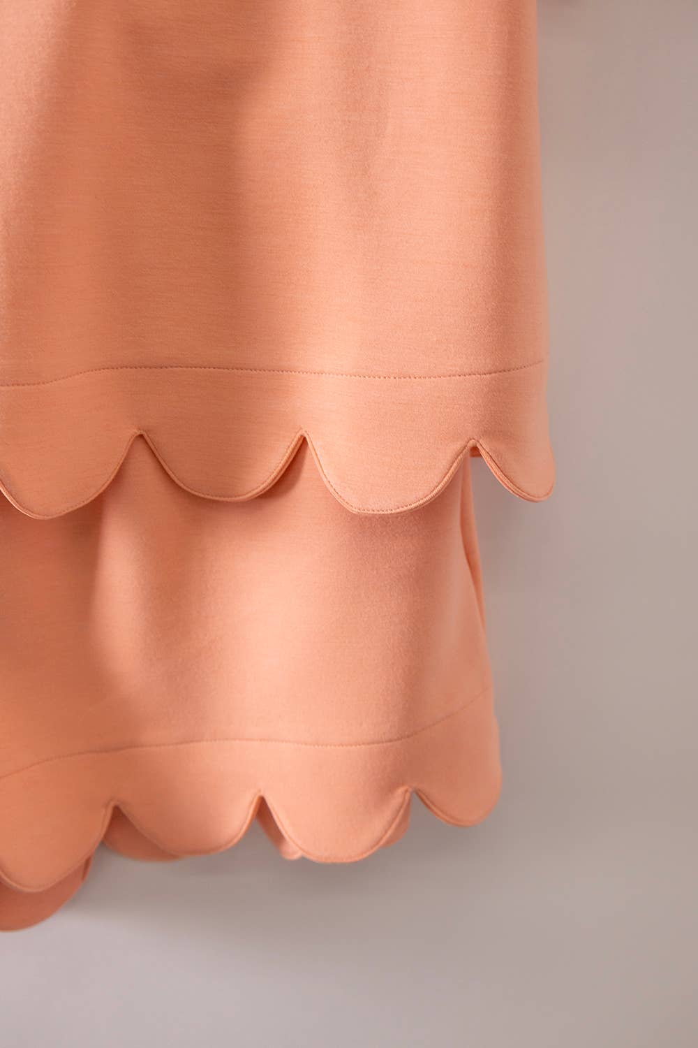 Half-Zip Scallop Shorts Set