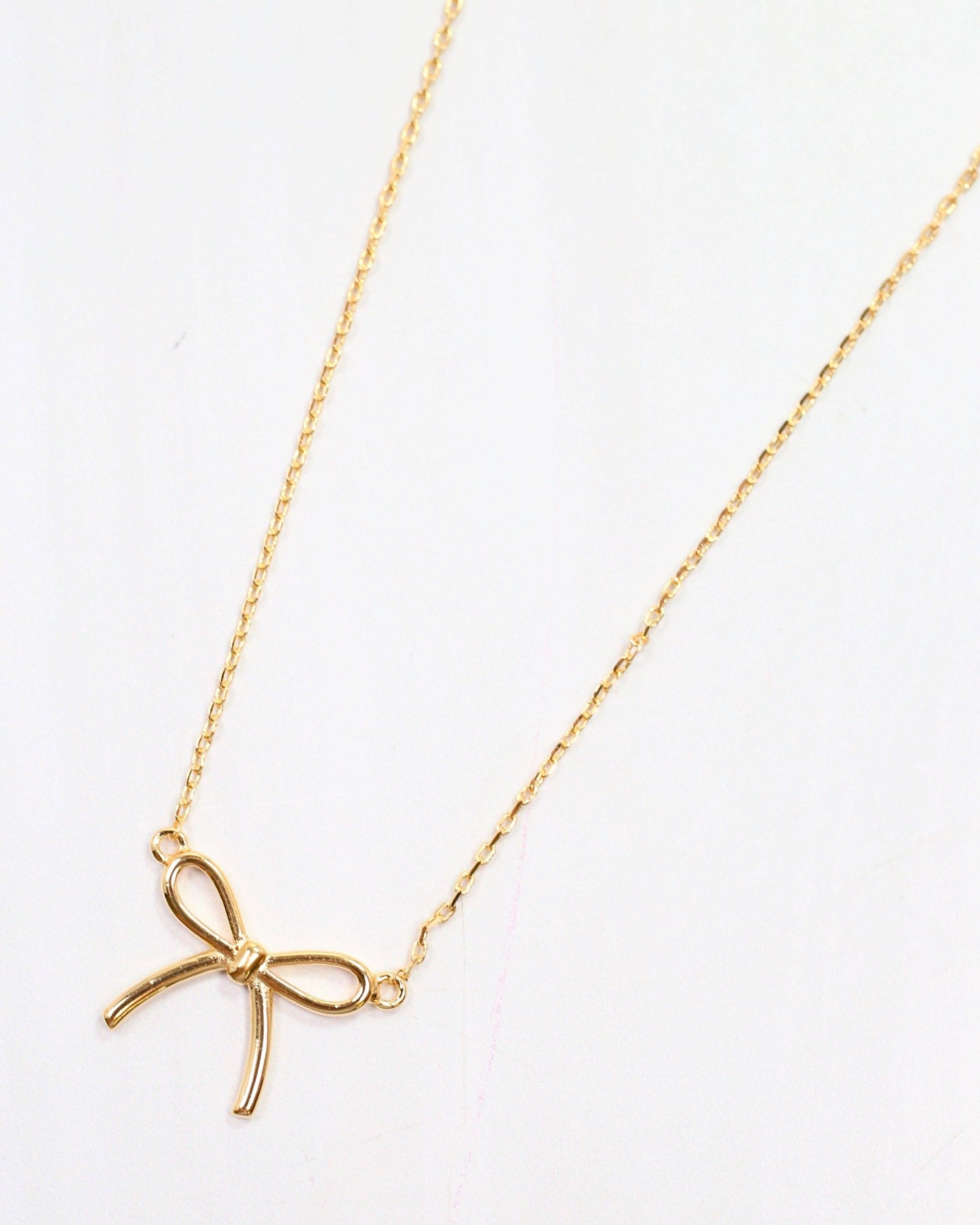 Bind Together Bow Necklace Gold