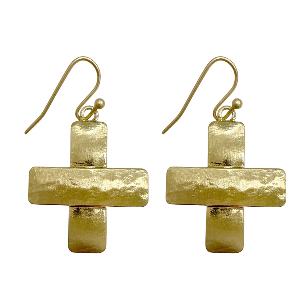 Modern Grace Cross Earrings
