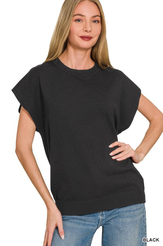 Round Neck Short Sleeve Sweater