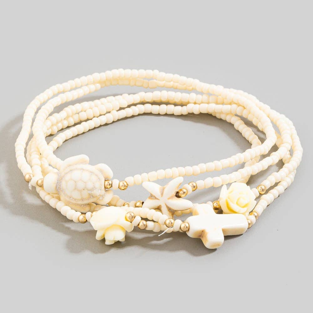 Cross And Sea Life Bracelet Set