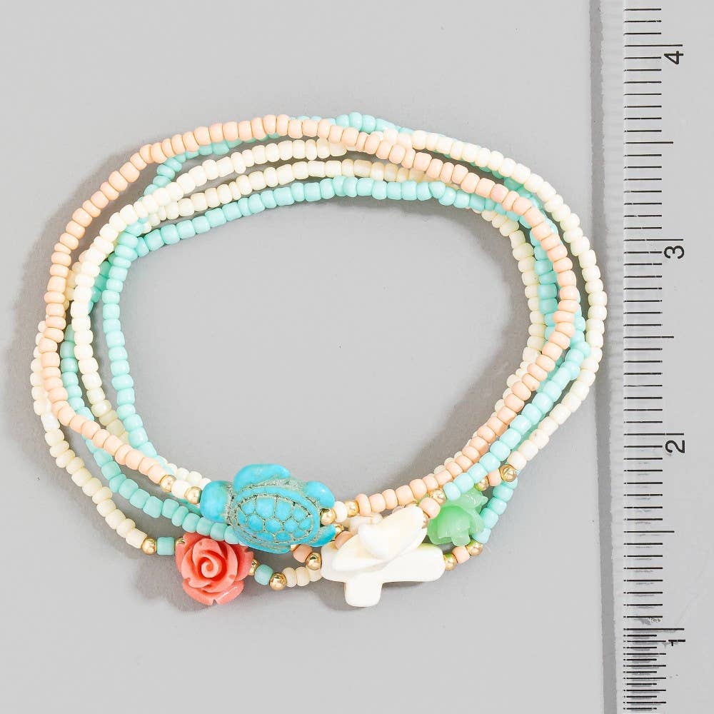 Cross And Sea Life Bracelet Set