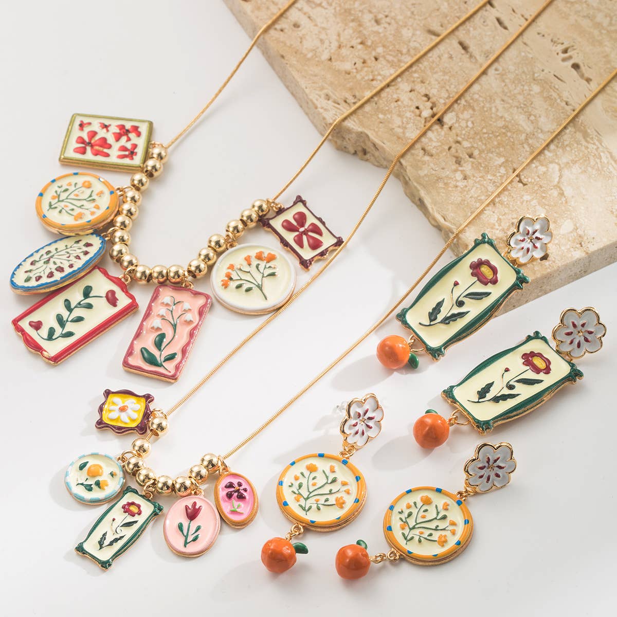 Flower Pendant Earrings