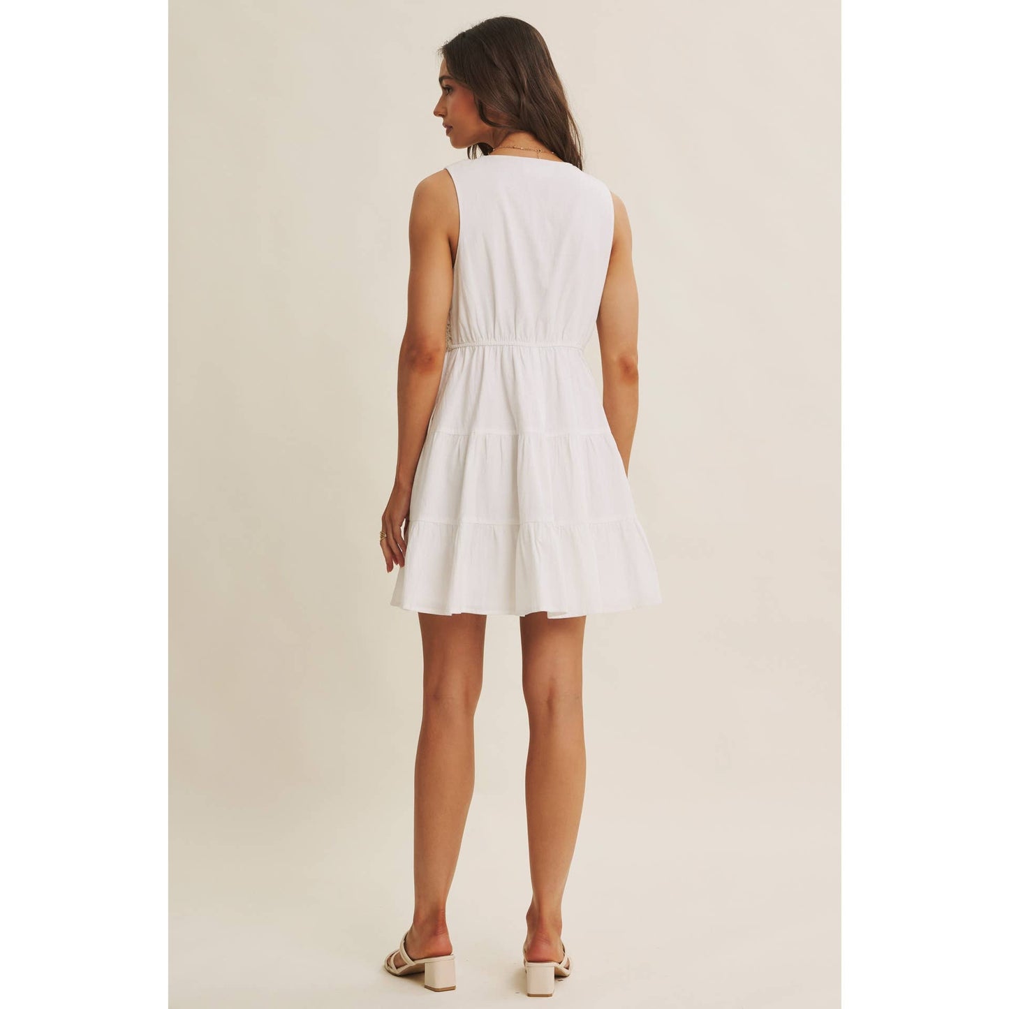 FRENCH PICNIC CROCHET MINI DRESS
