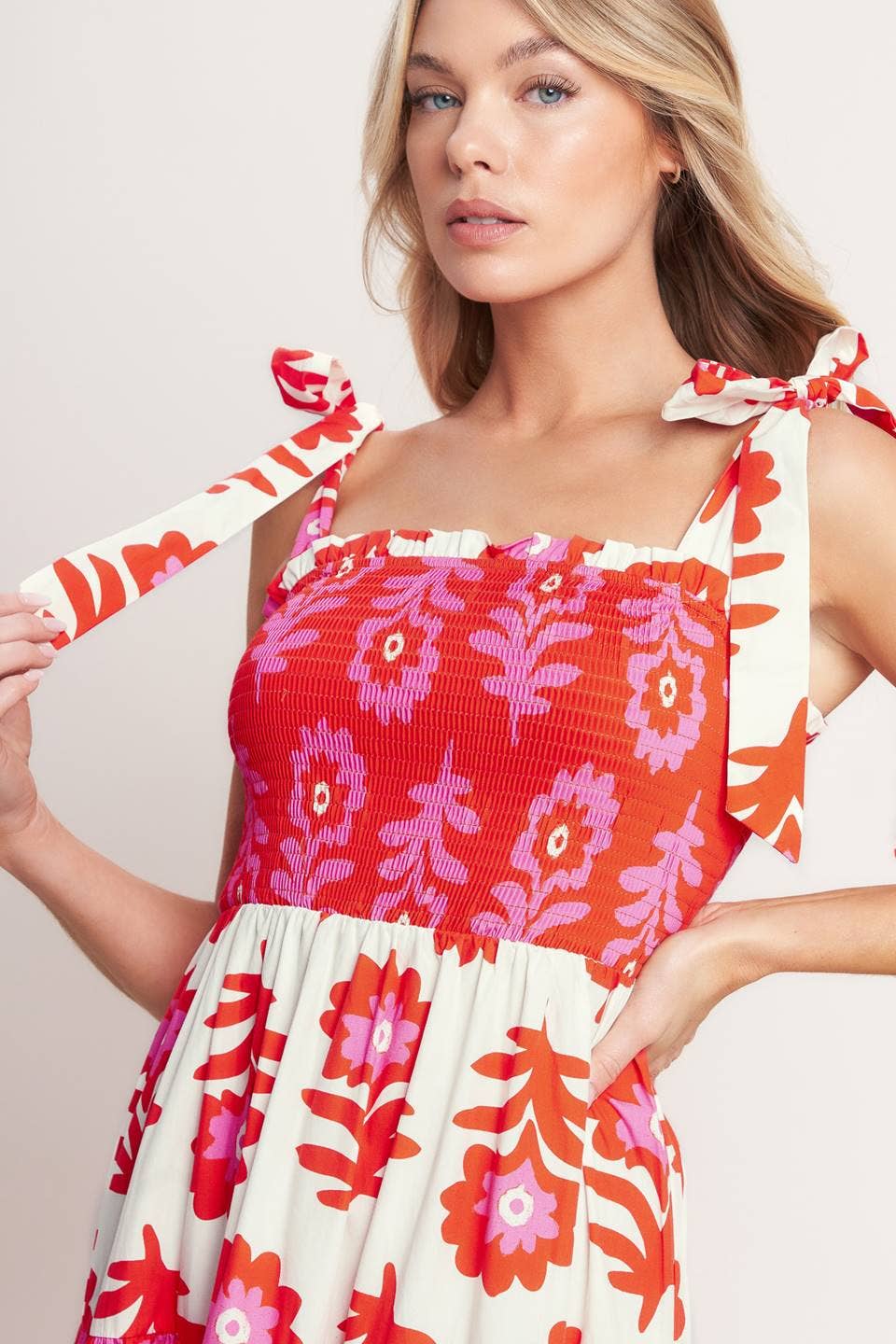 Blue Printed Woven Maxi Dress