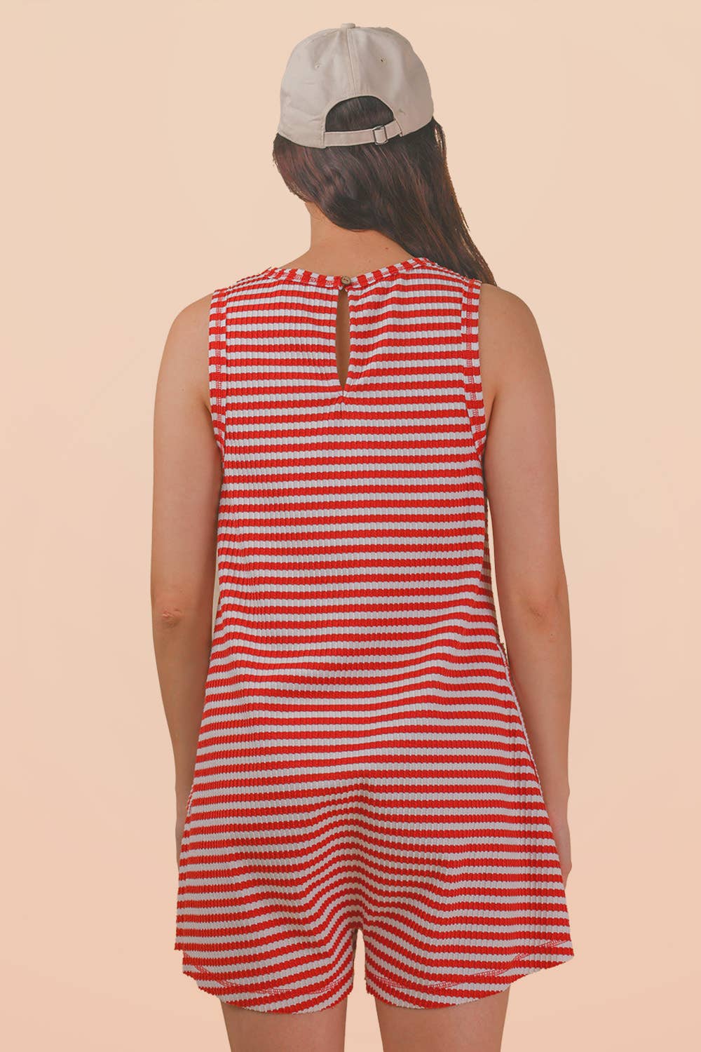 Striped Knit Comfy Romper
