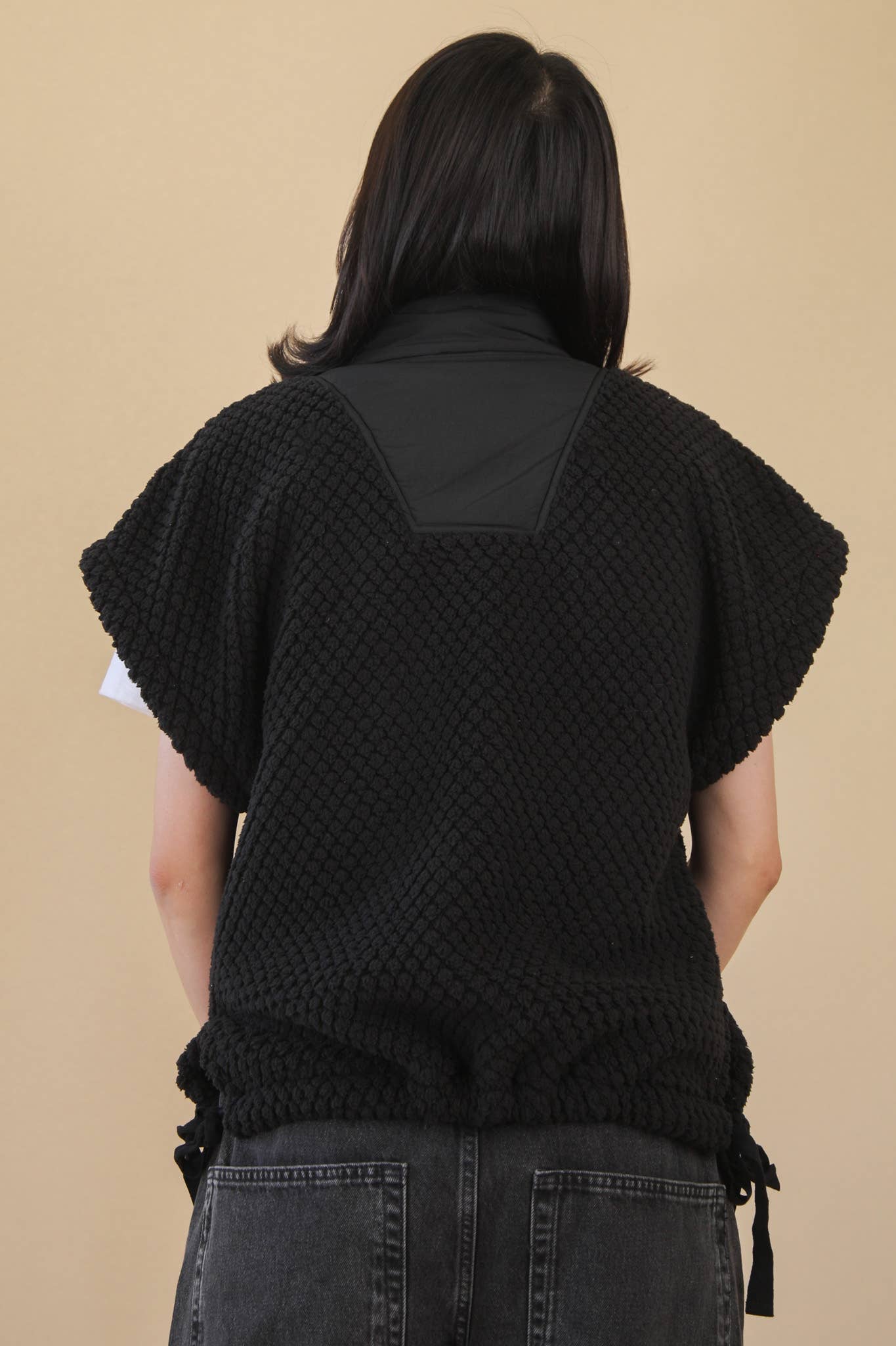 Textured Woven Vest W/ Side Tie