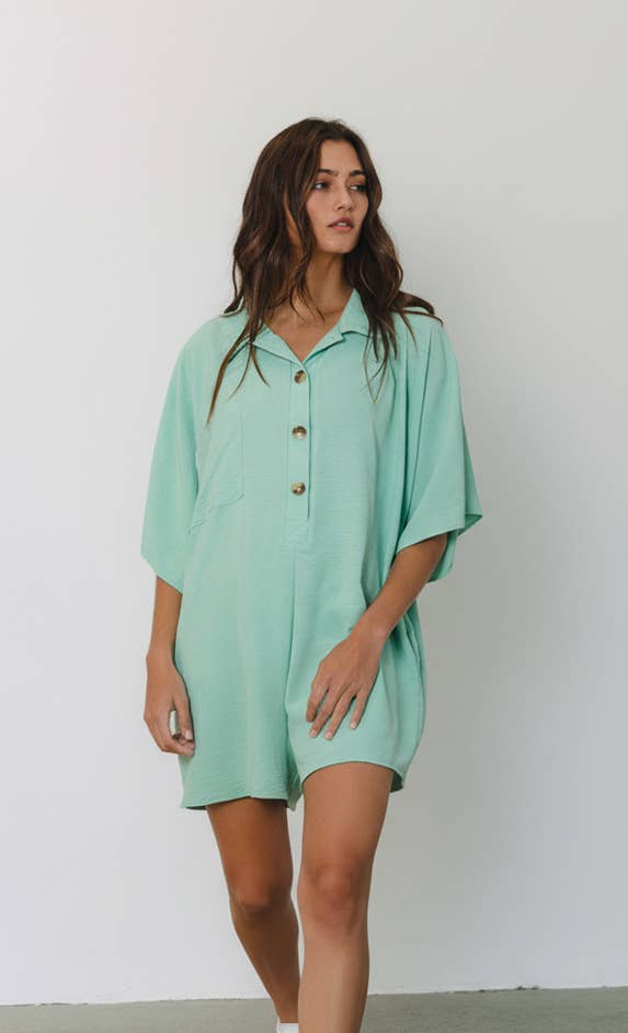 Airflow Collared Solid Romper