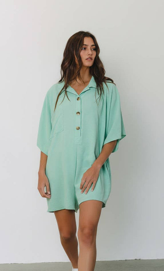 Airflow Collared Solid Romper