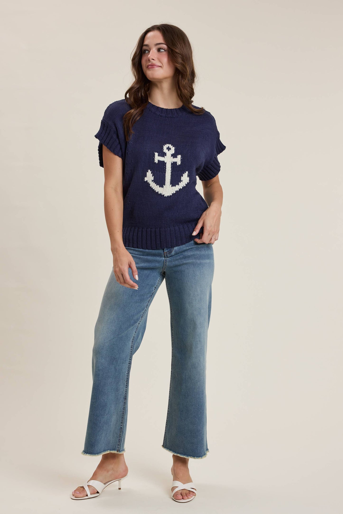 Coastal Anchor Sleeveless Sweater