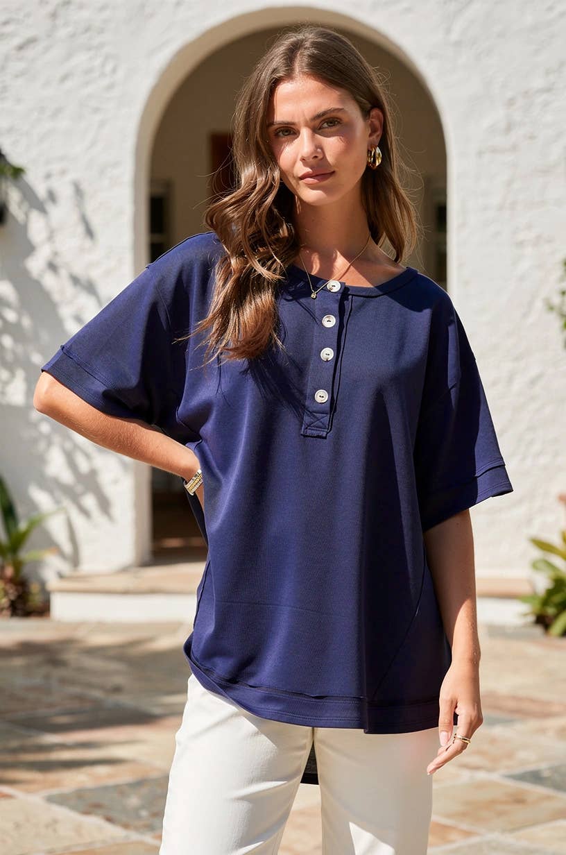 Textured Terry Knit Top