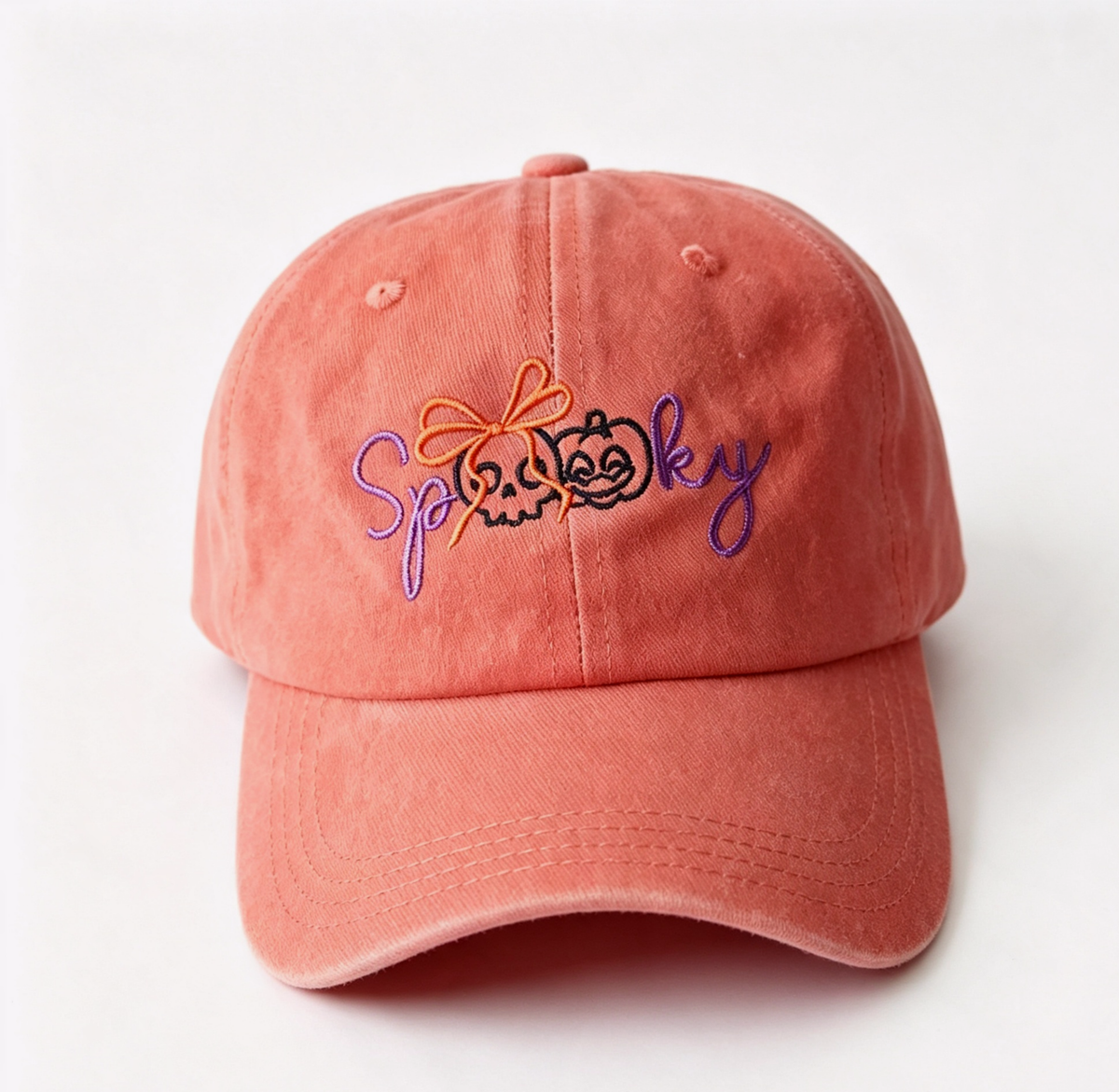 Pumpkin Face Embroidery Halloween Baseball Cap