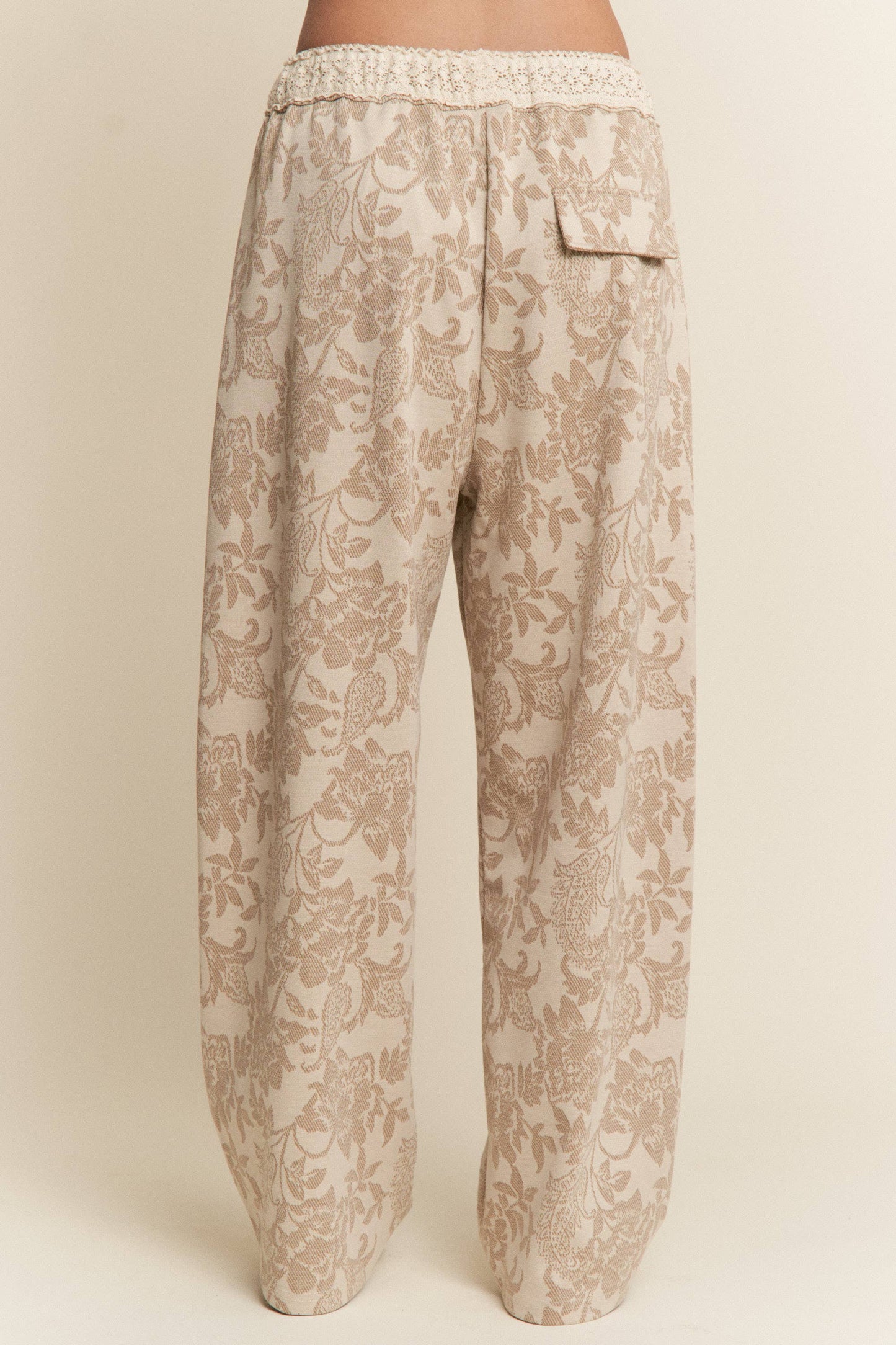 Floral Knit Casual Pants