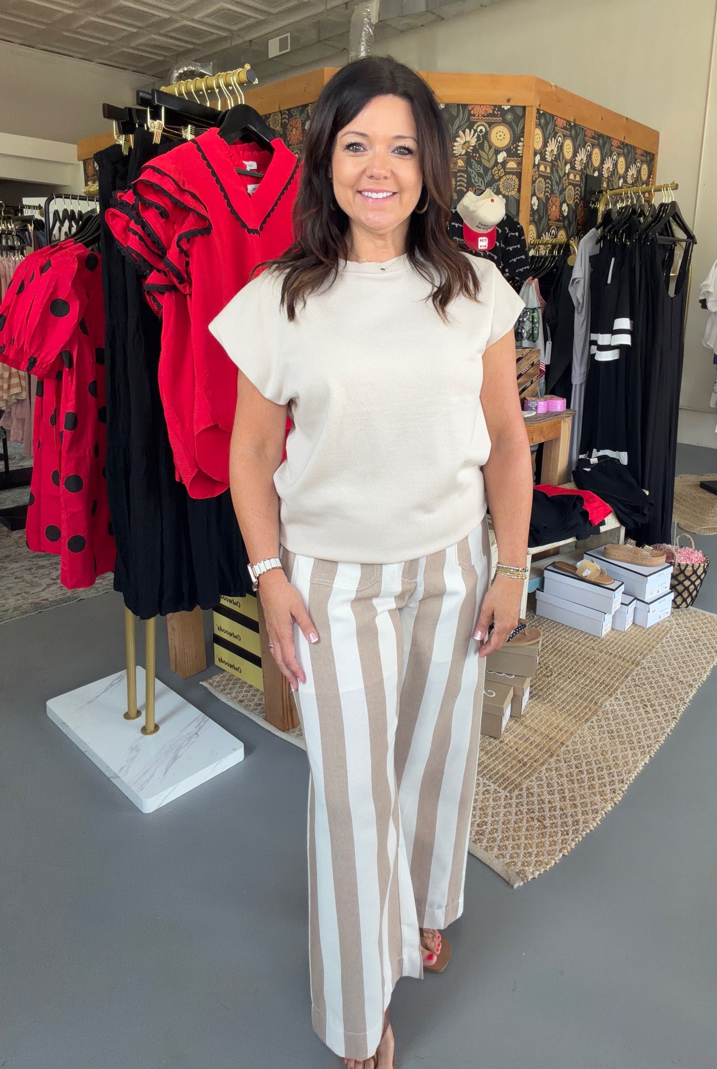 Wide Leg Bold Stripe Pants
