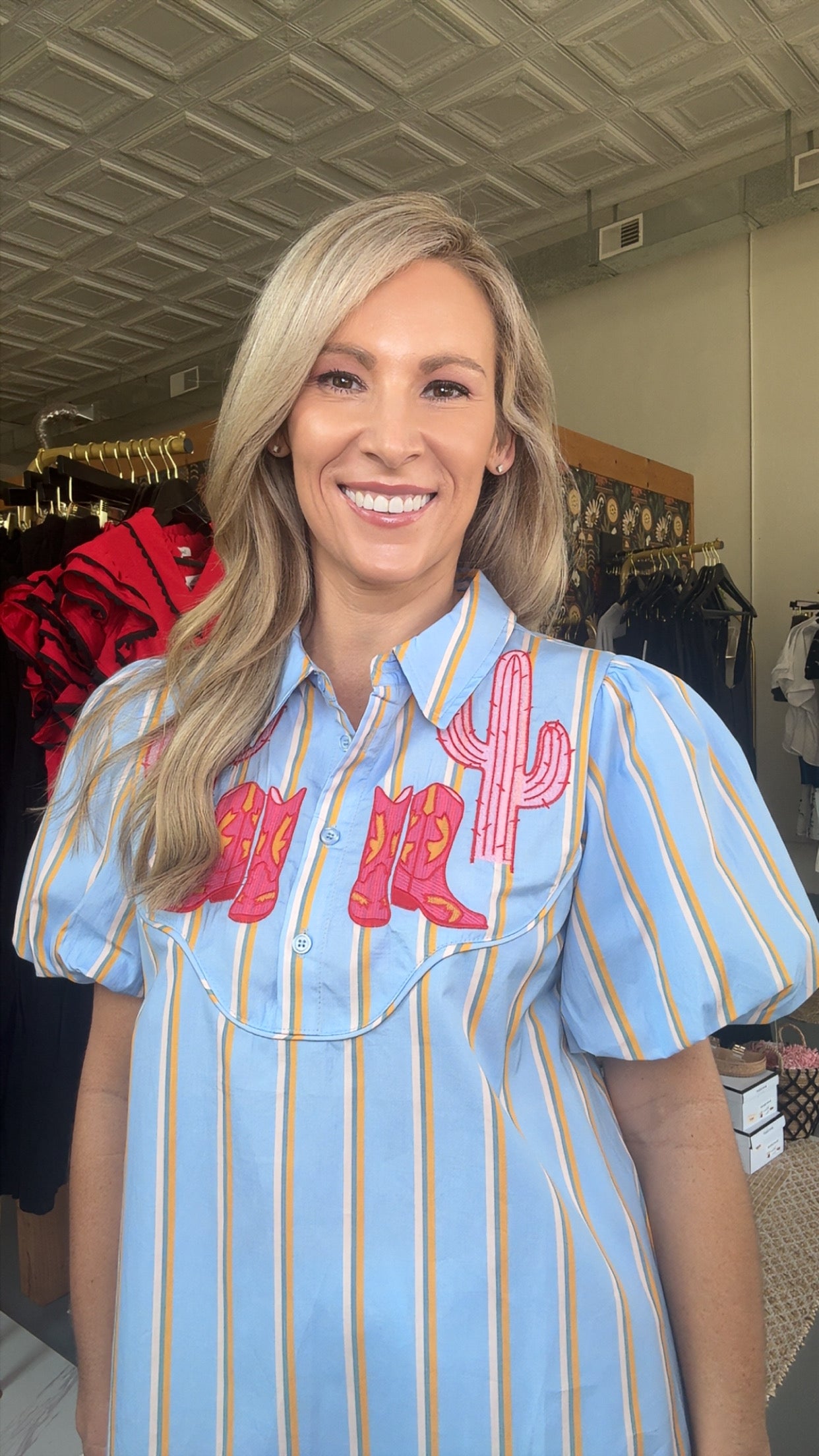 Western Embroidery Accent Top
