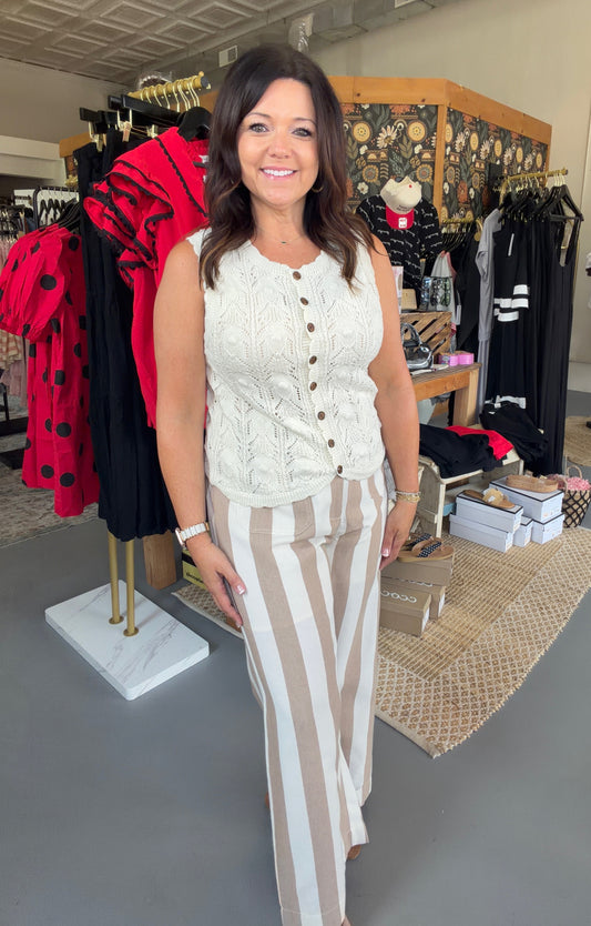 Wide Leg Bold Stripe Pants
