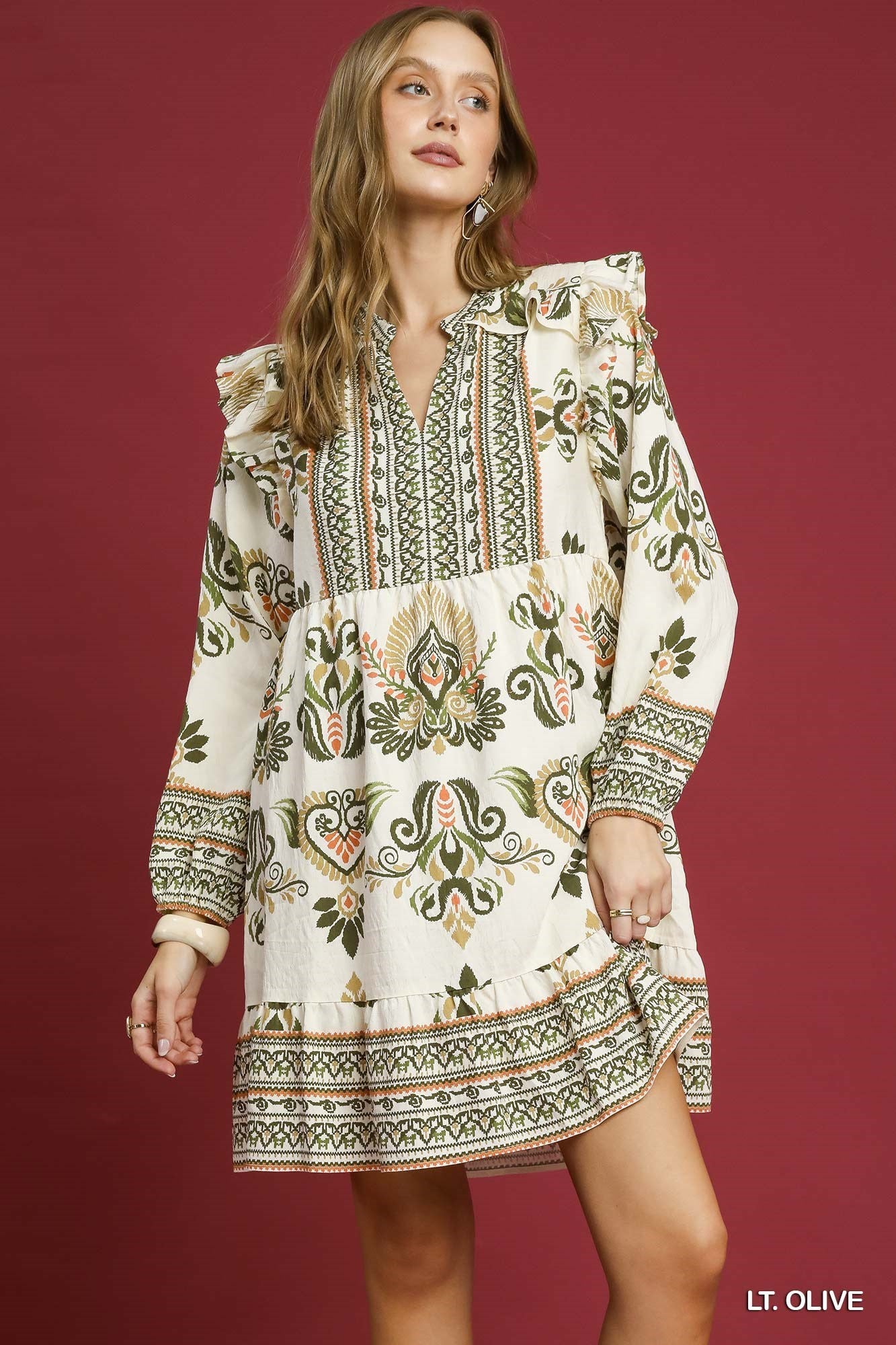 Boho Printed Mini Dress