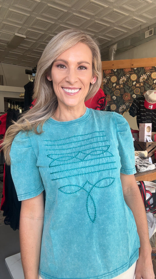 Western Embroidered Detail Tee
