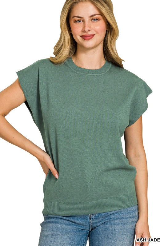 Round Neck Short Sleeve Sweater