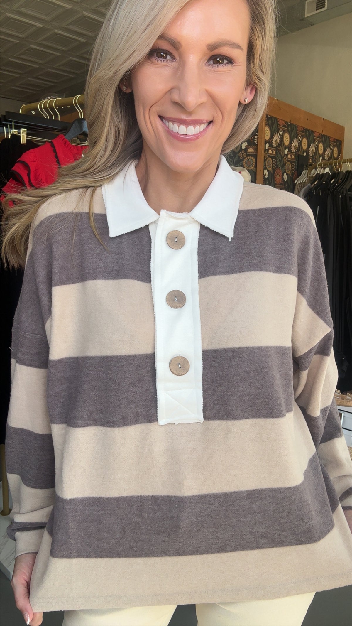 Brushed Stripe Polo