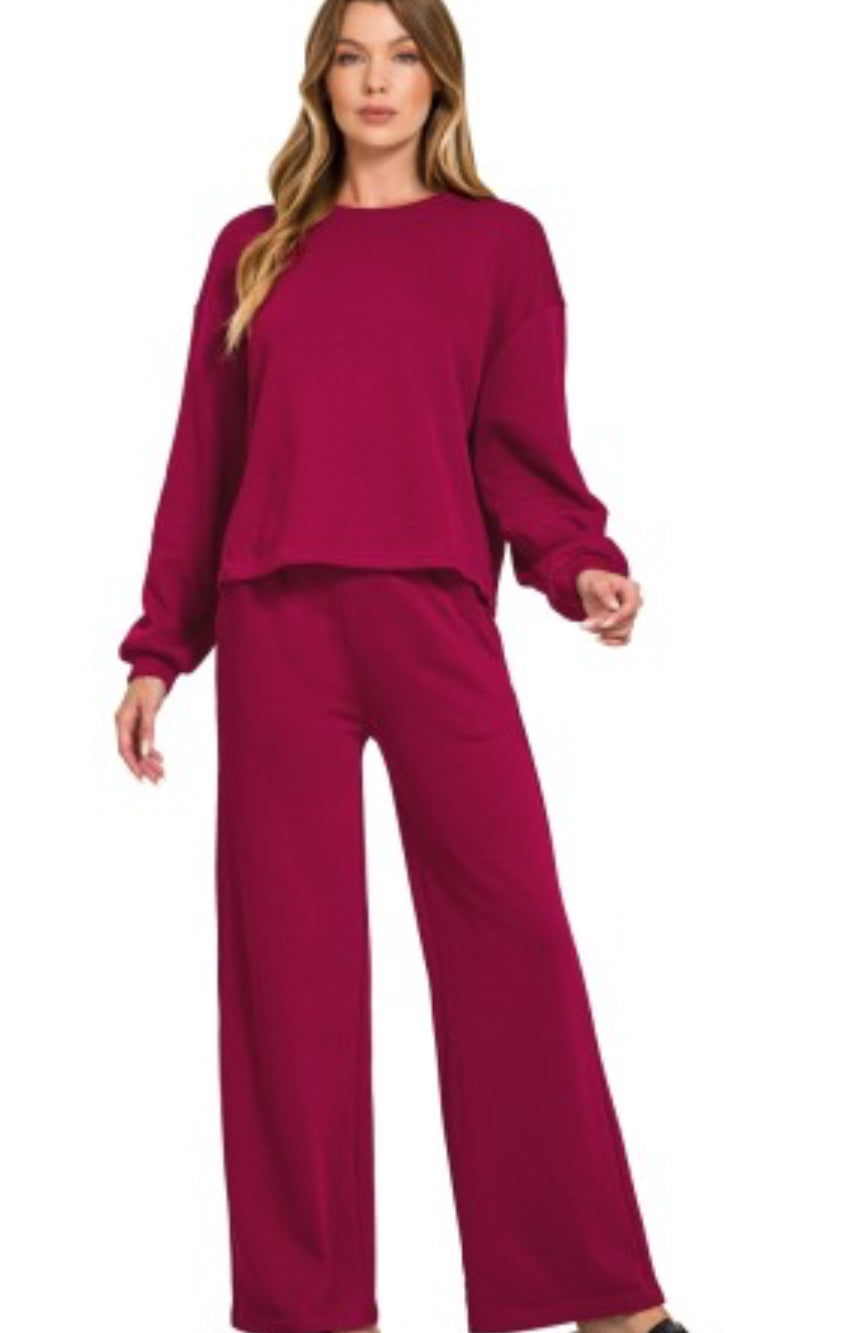French Ribbed Pullover Pants Set