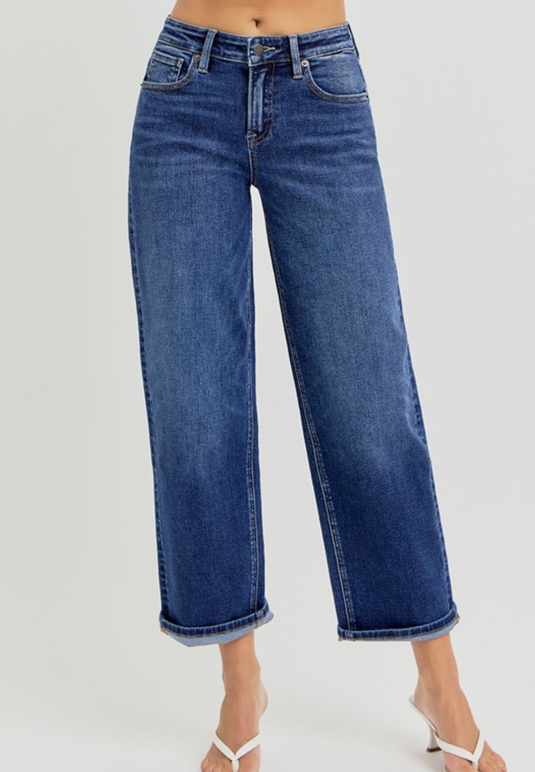High Rise Crop Boyfriend Jeans