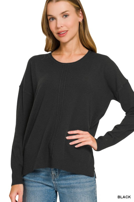 Double Seam Round-neck Sweater