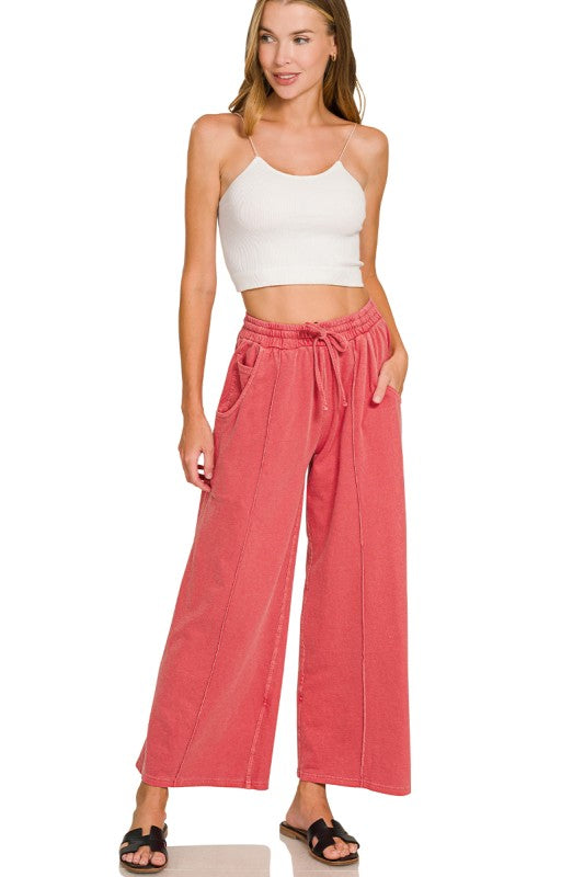 French Terry Wide Leg Pants