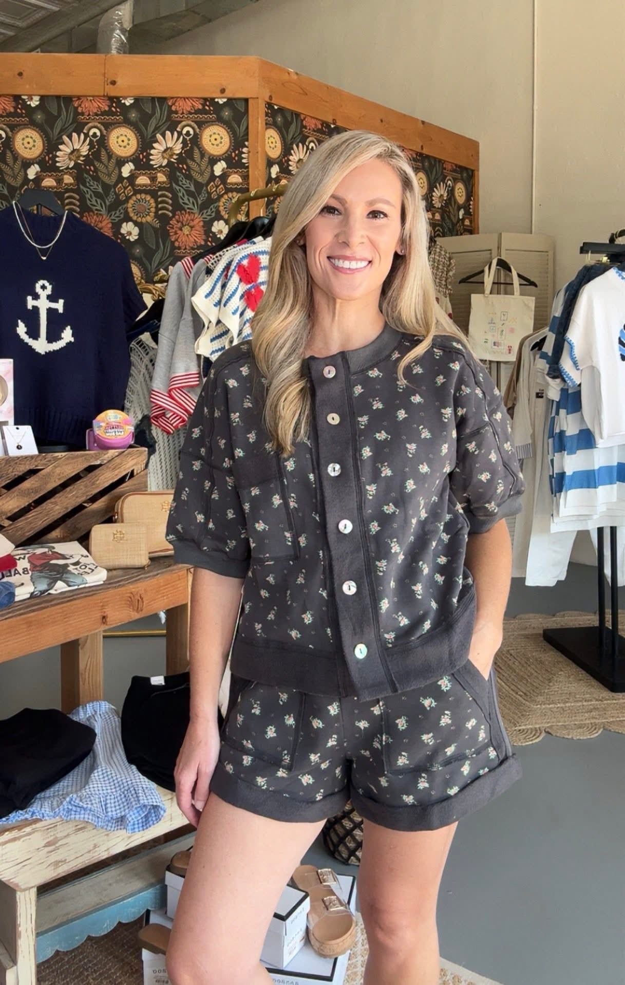 Floral Print Short Sleeve Set