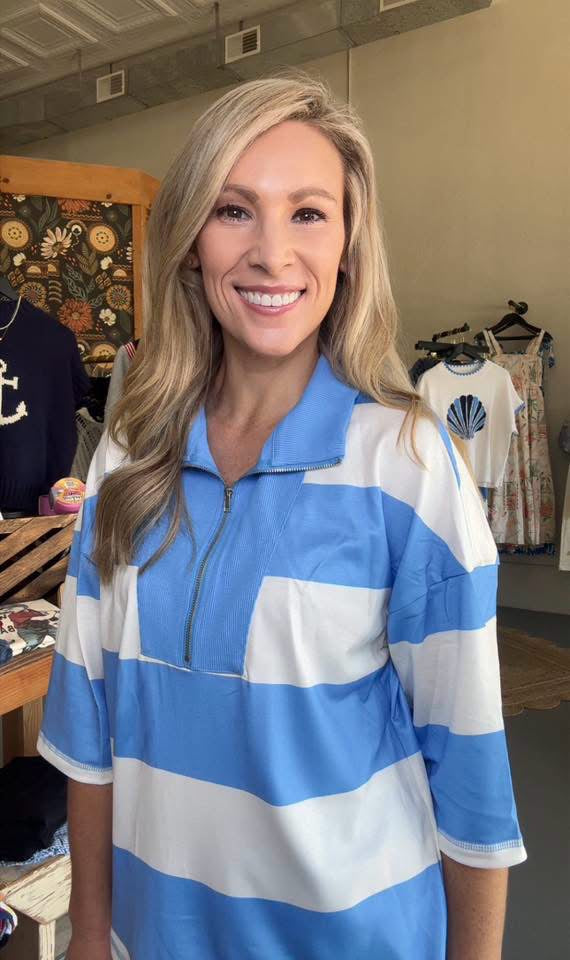 Seam Detail Half Zip Shorts Set