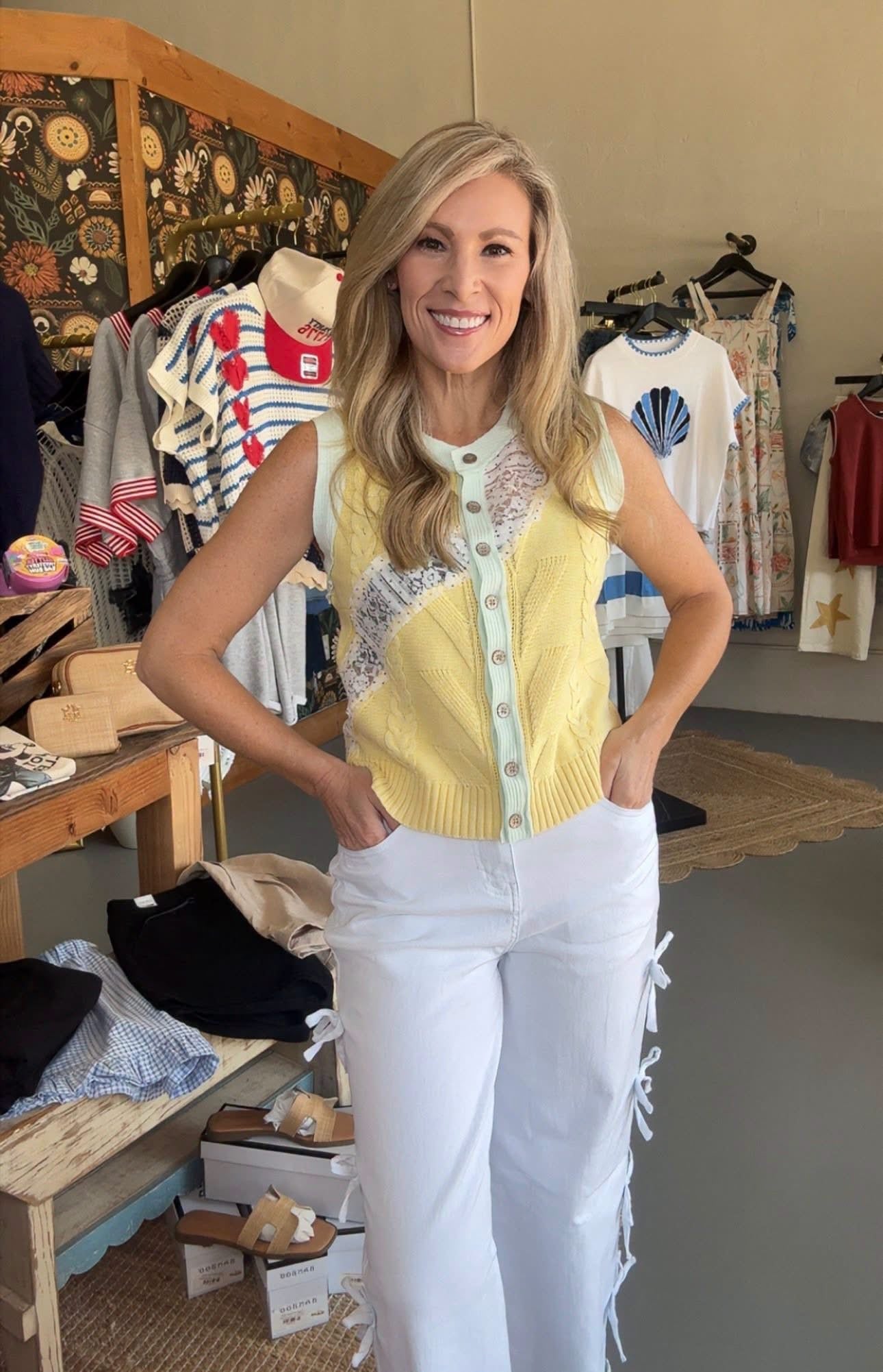 White Bow Knot Side Detail  Jeans