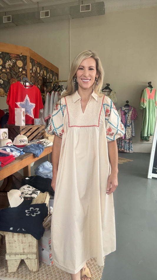 Cotton Poplin Midi Dress
