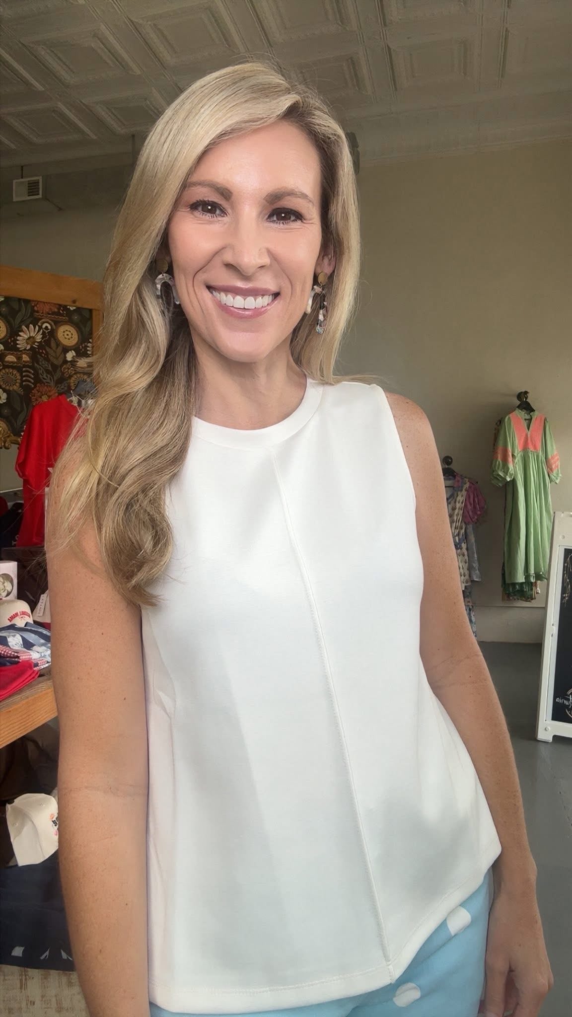 BRUSHED MODAL SLEEVELESS SWING TOP
