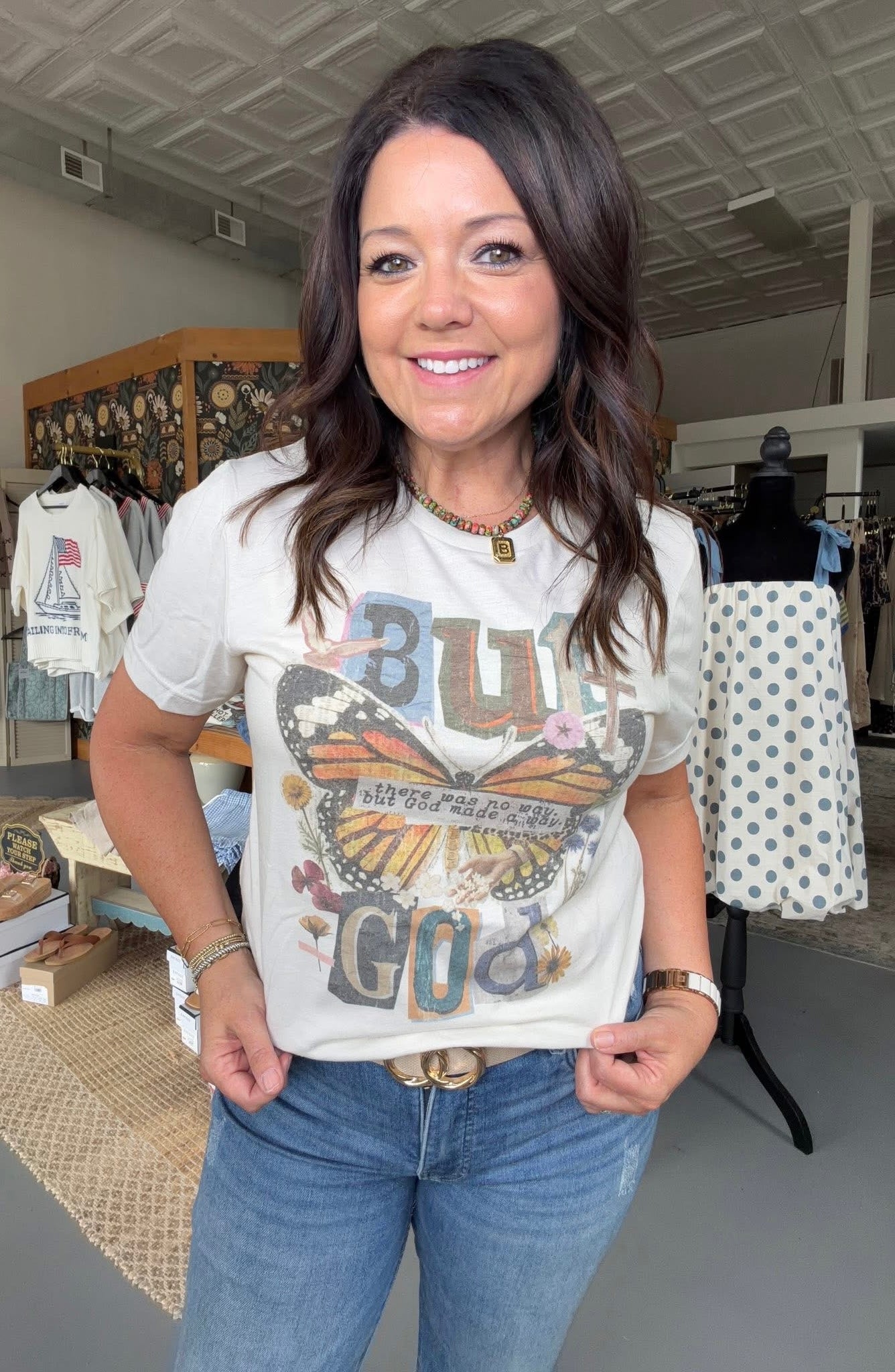 Boho Butterfly God Graphic Tee