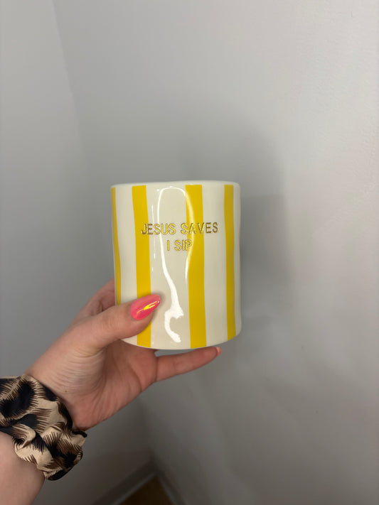 | "Jesus Saves I Sip" Coffee Cup