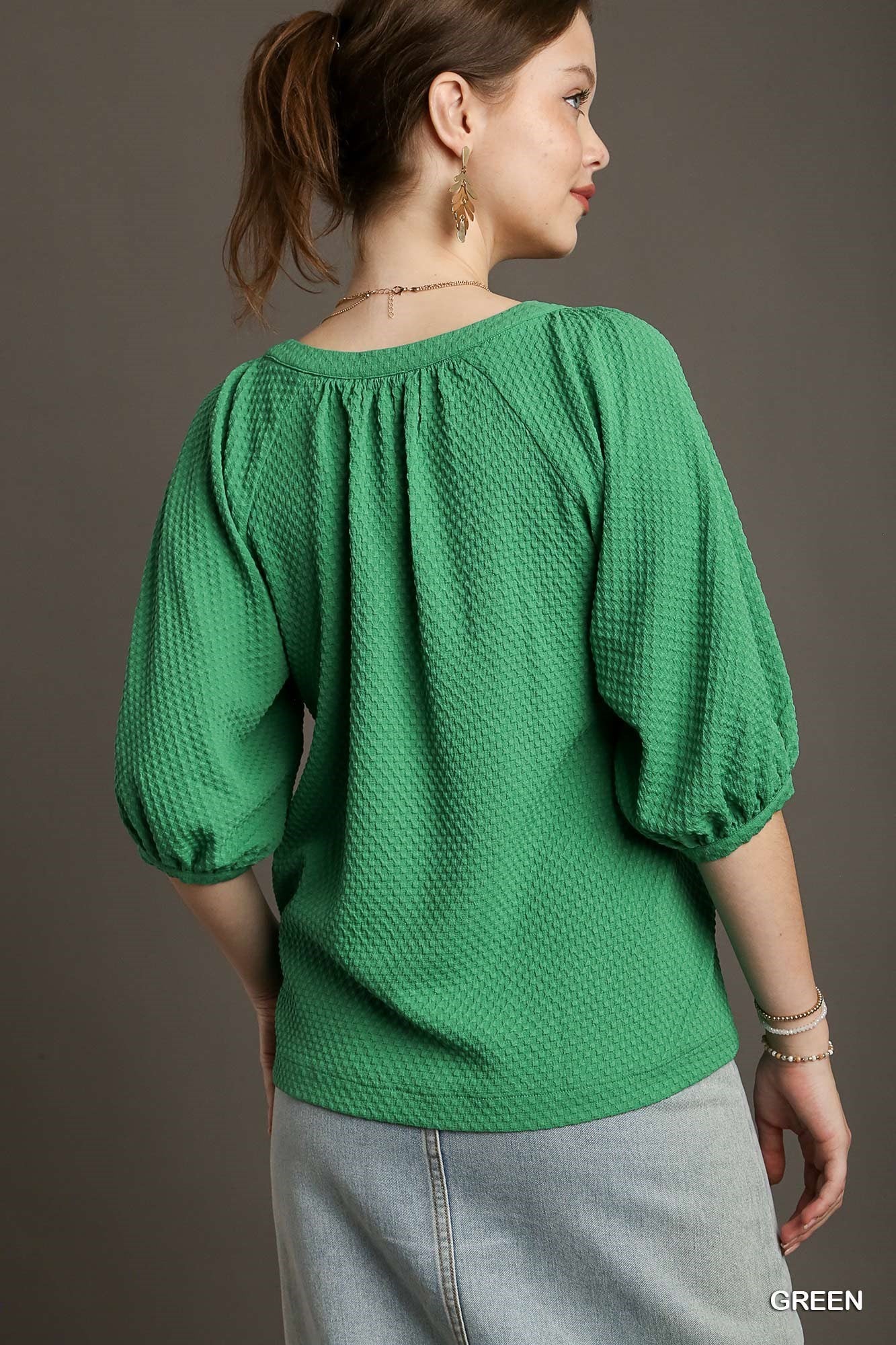 Boxy Cut Button Down Raglan
