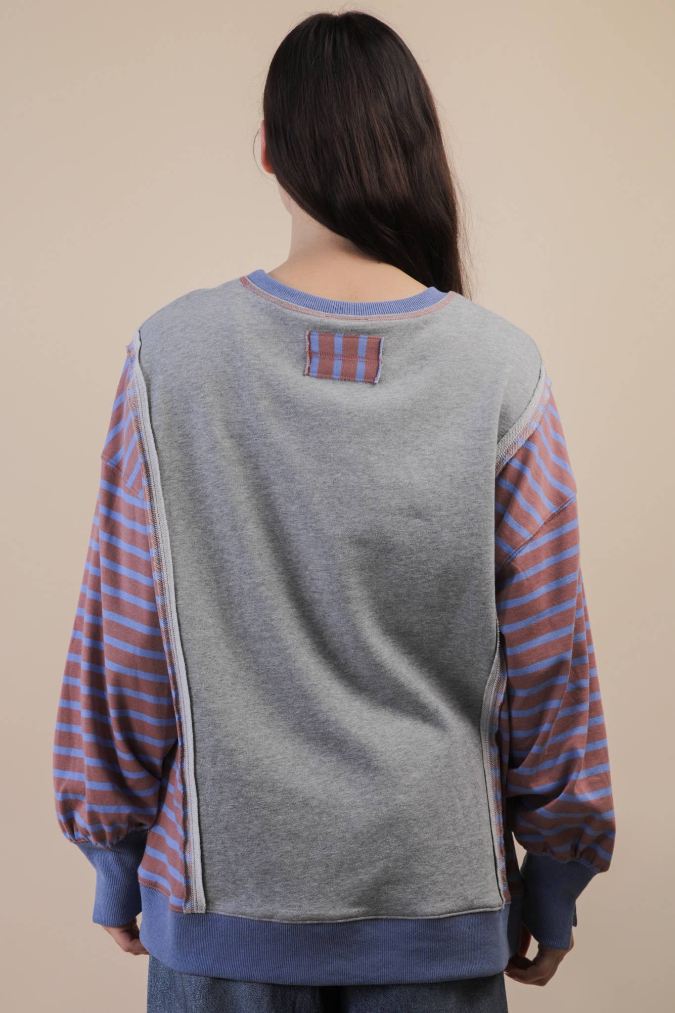 Oversized Striped Casual Knit Top