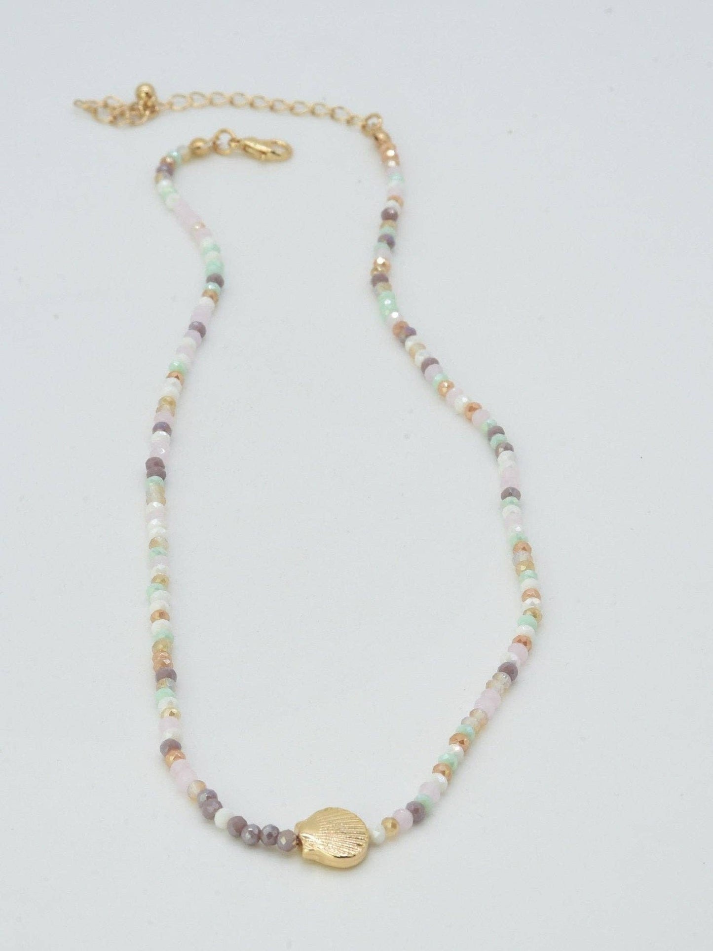 Beaded Shell Pendant Necklace