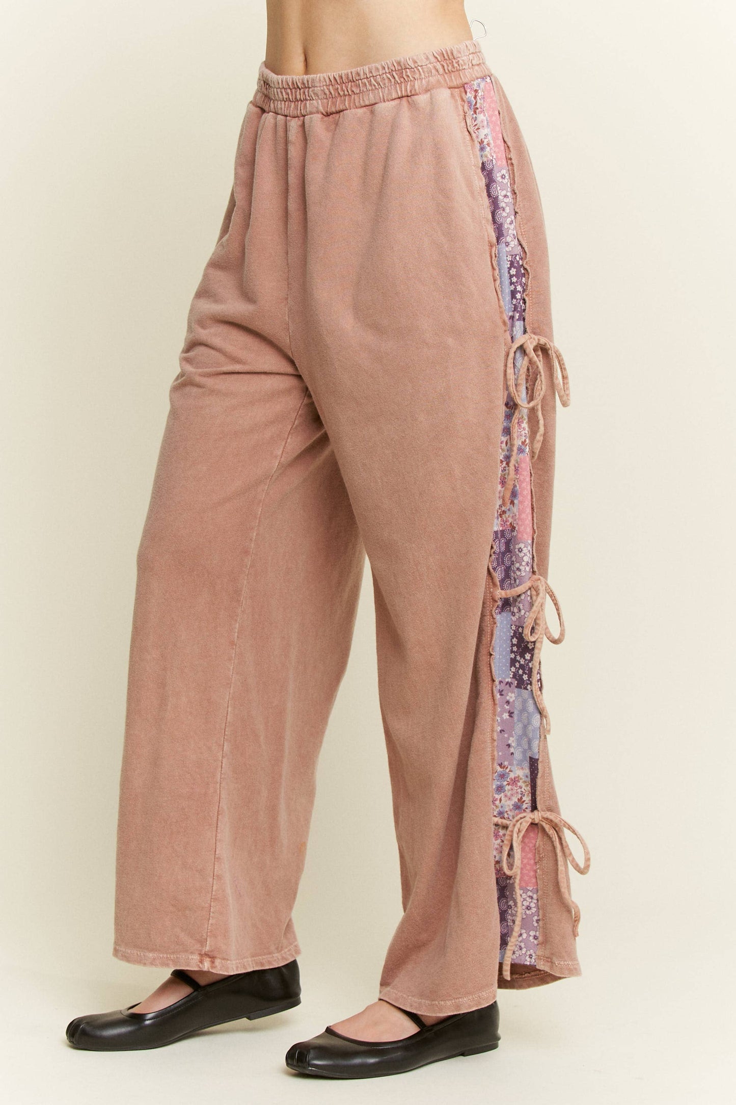 Mineral Washed Boho Patch Pants