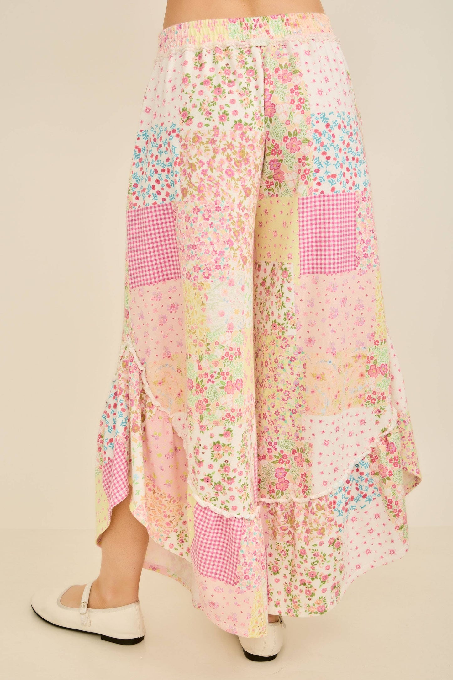 Spring Picnic Patch Print Ruffle pants