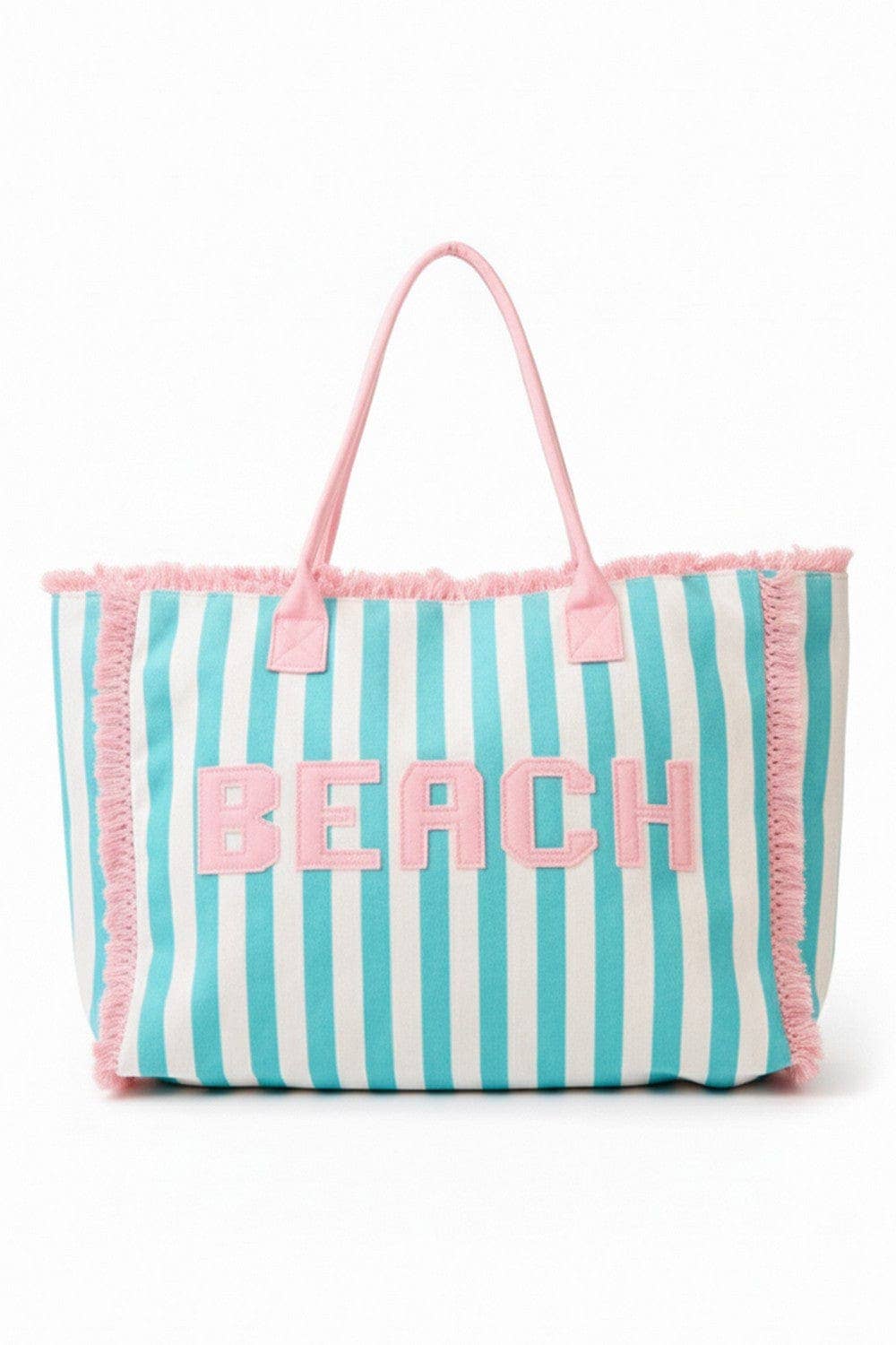 Striped Terry Cloth Beach Tote Bag