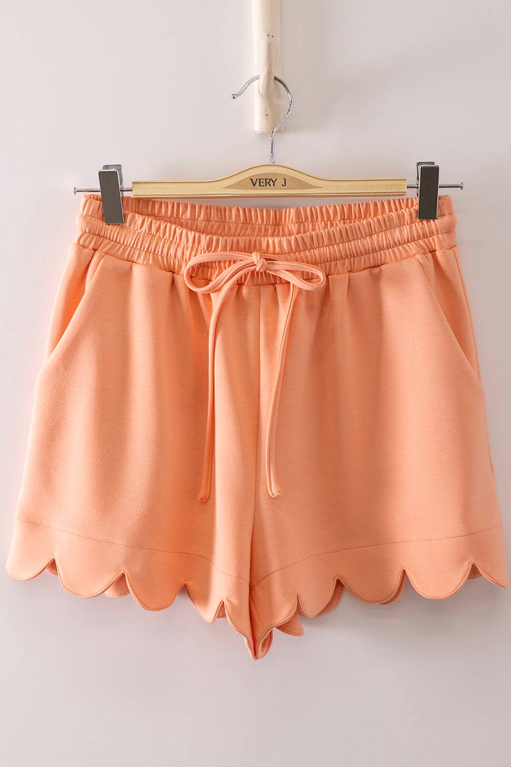 Half-Zip Scallop Shorts Set
