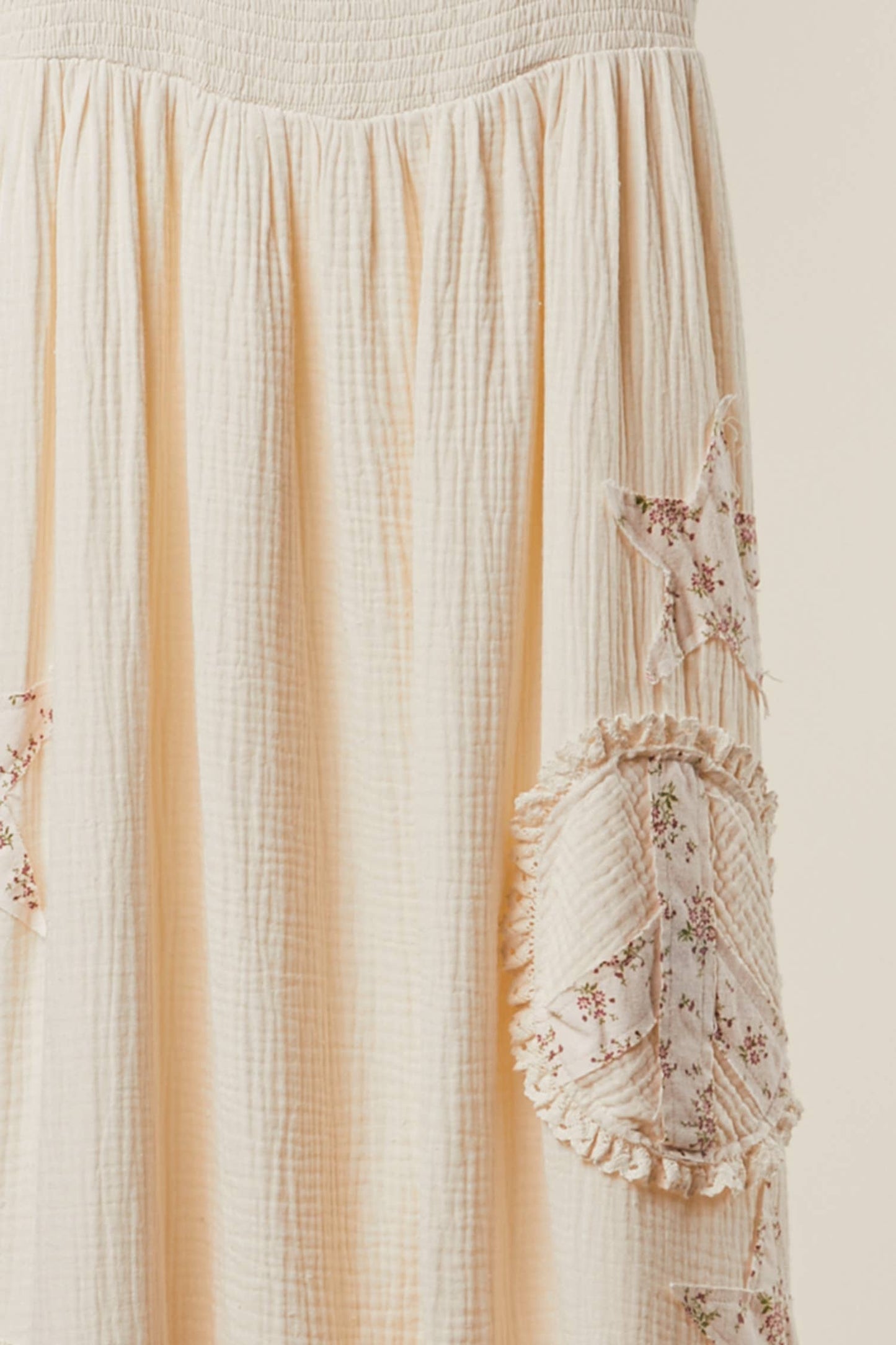 Peace Patchwork Ruffled Dress