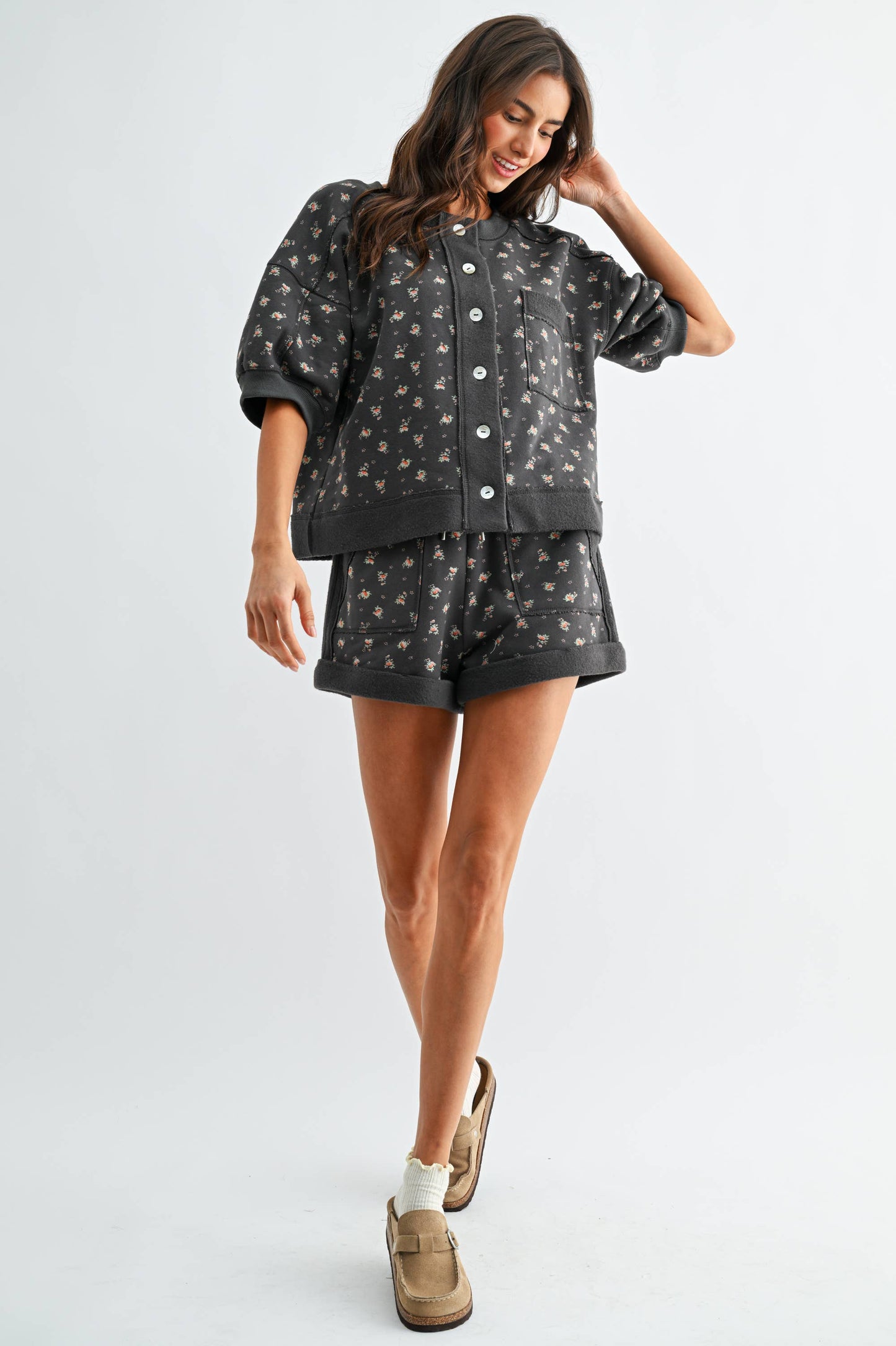 Floral Print Short Sleeve Set