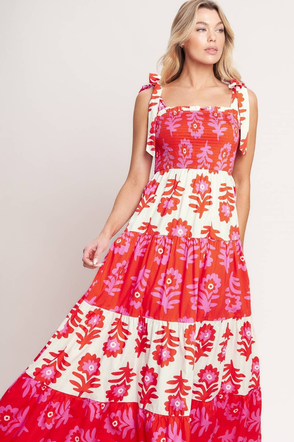 Blue Printed Woven Maxi Dress