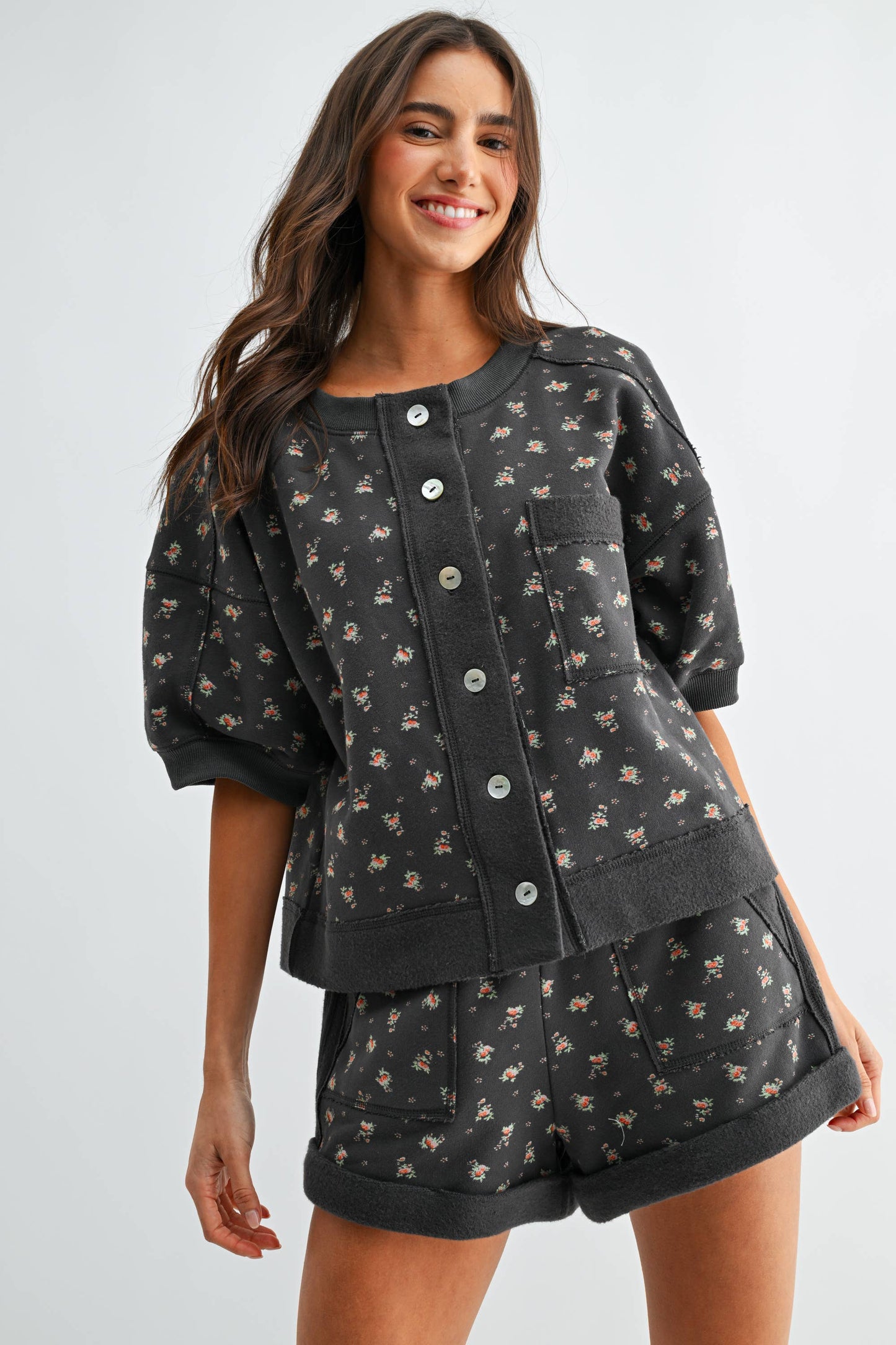 Floral Print Short Sleeve Set